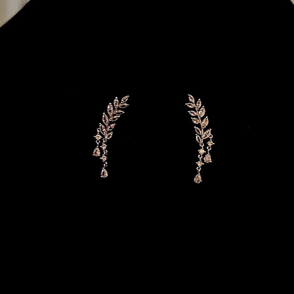 Ear Hugging Crystal Earrings. Never Worn. NWOT